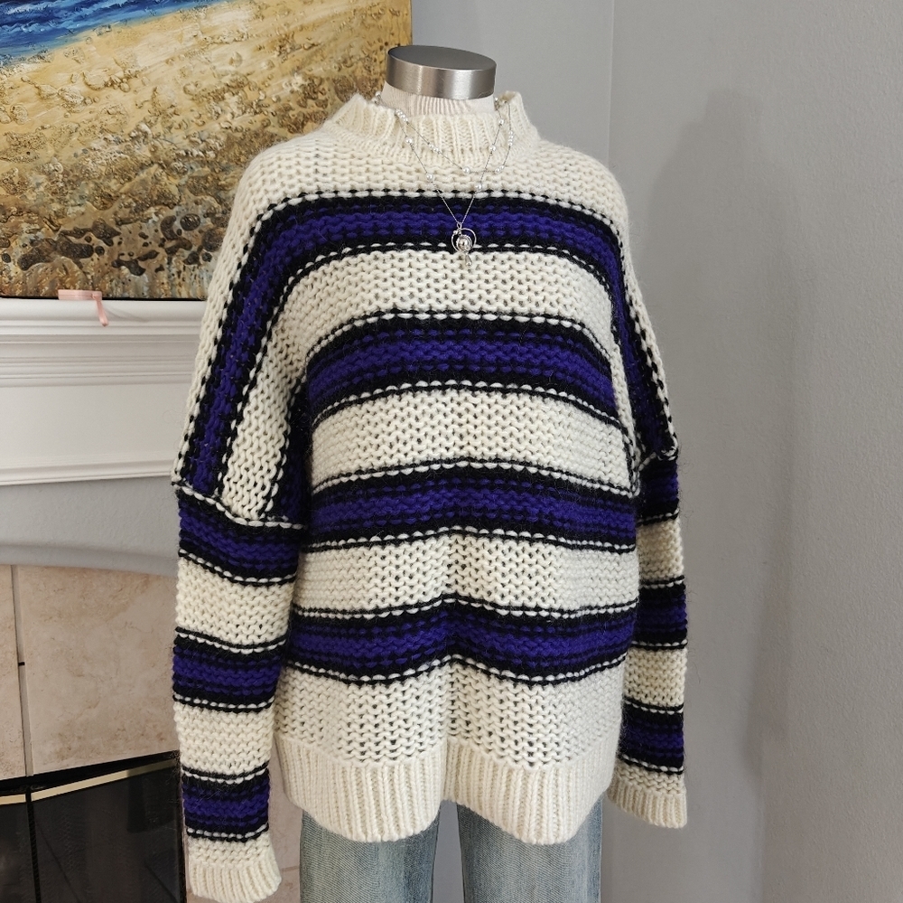 Maje Striped Mohair Knit Sweater – Size 2 (New, no tags)